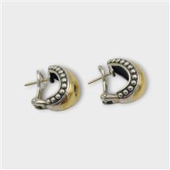 Lagos Caviar Maya 925 Sterling Silver / 18K Gold Two-Toned Earrings